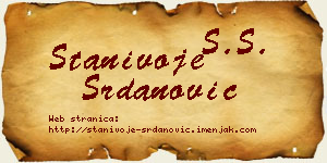 Stanivoje Srdanović vizit kartica